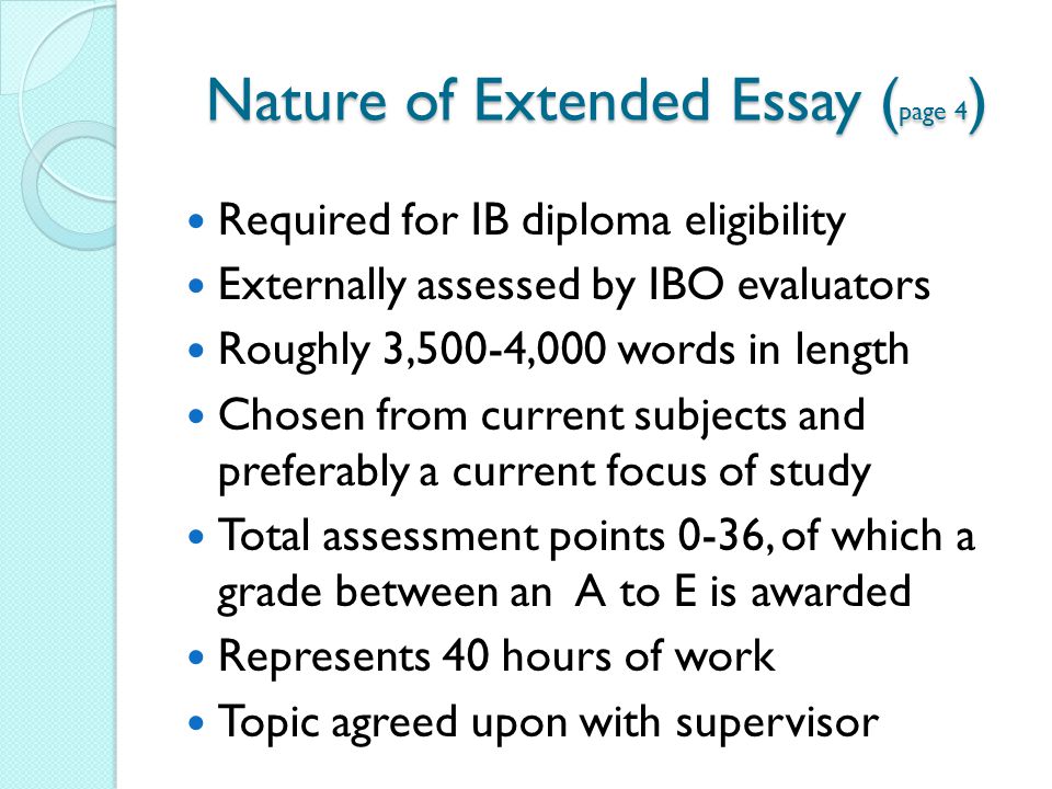 Buy IB Extended Essay from Experts